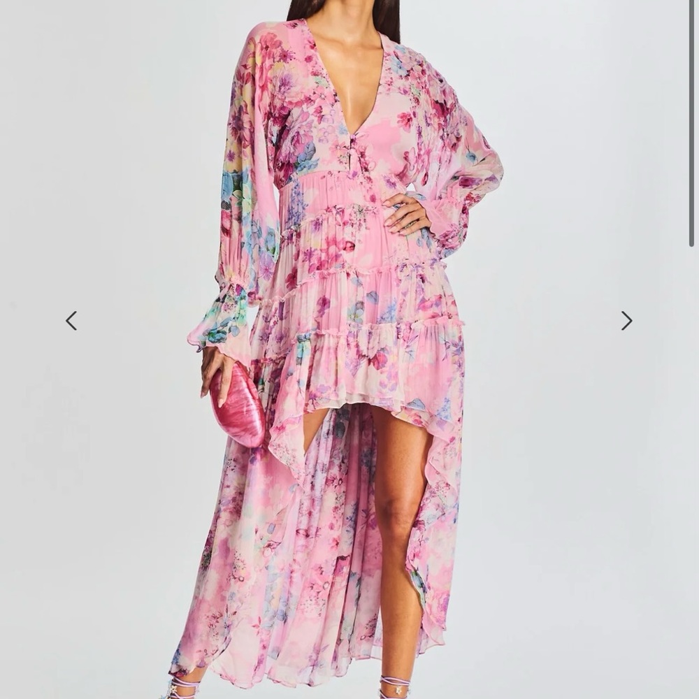 Hemant & Nandita Sage high low dress